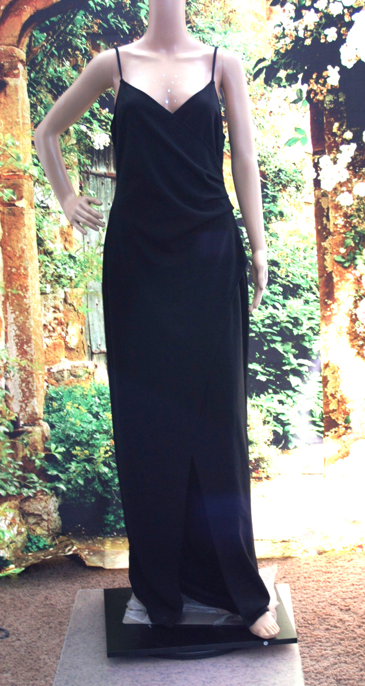 Lulu's Black Ruched Side Gown size L